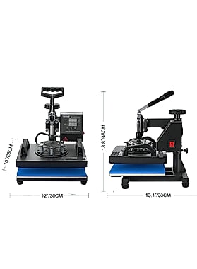 SucceBuy 12x10 Heat Press Machine 650W Swing Away Transfer — interior detail