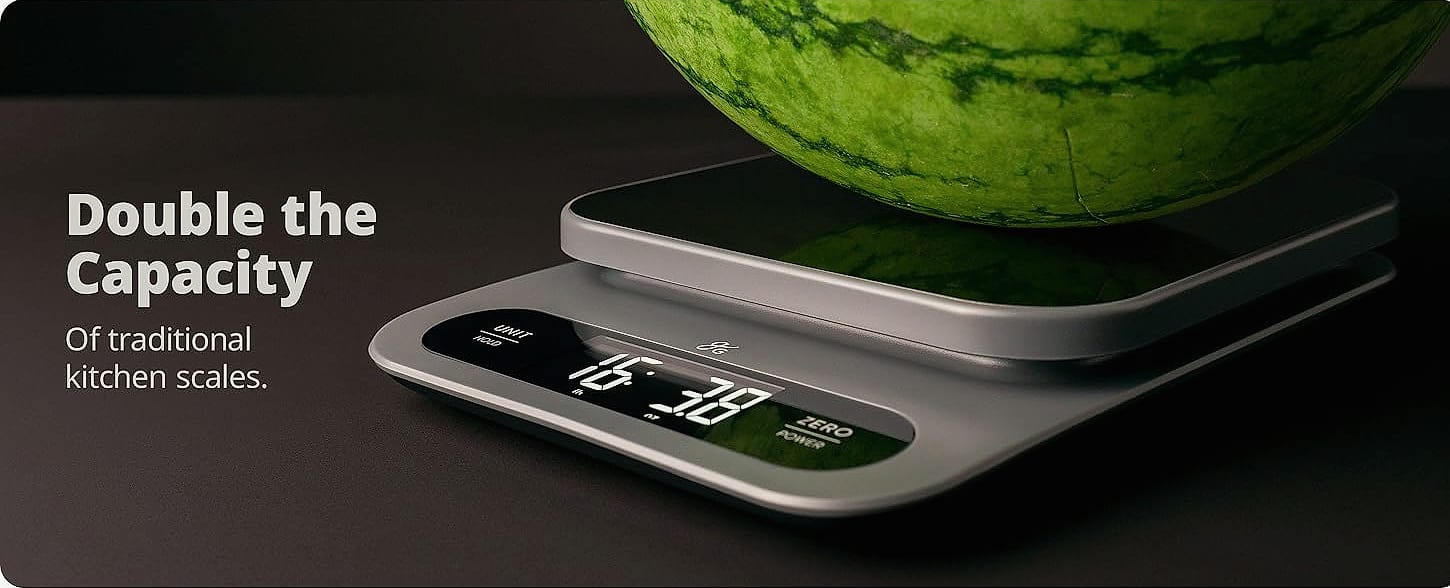 Greater Goods Digital Food Scale, 10kg Capacity for Baking — assembled view