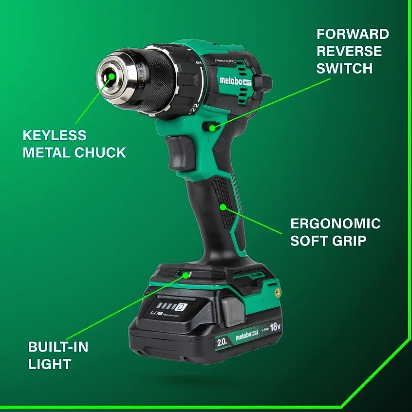 Kankeirr 18V Brushless Cordless Driver Drill Kit with 2 — close-up details