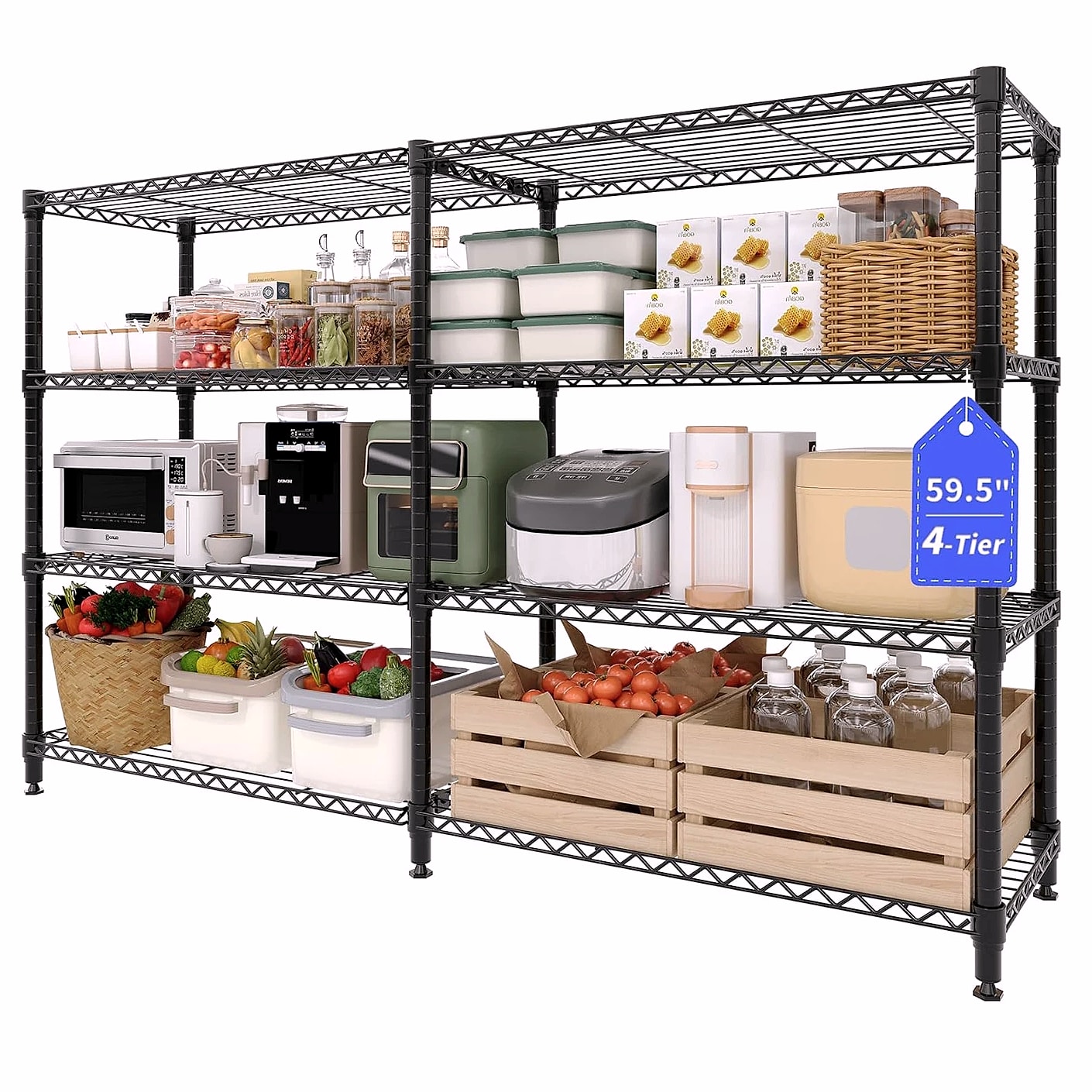 TWISTER.CK Heavy Duty Metal Shelving Unit 4/5 Tier — package contents