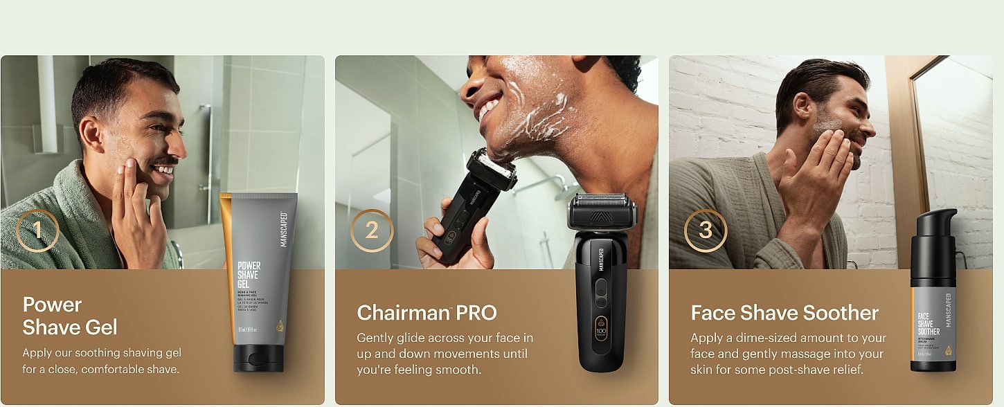 MANSCAPED The Chairman PRO Electric Face Shaver Kit — parts overview