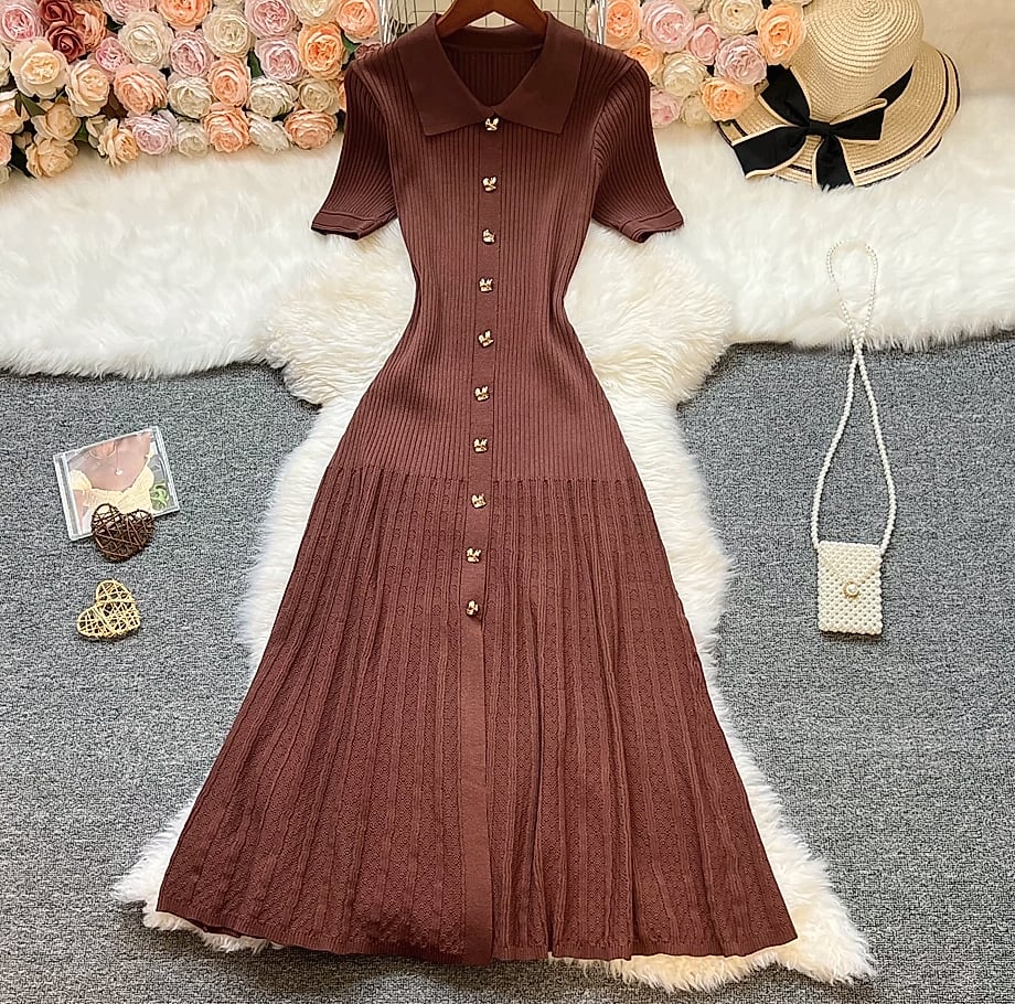 YUOOMUOO Patchwork Knit Long Dress Women Spring Summer — package contents