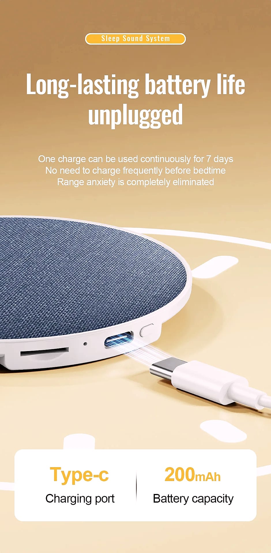 DIXSG Mini Under Pillow Sleep Speaker Bluetooth 5.4 — interior detail