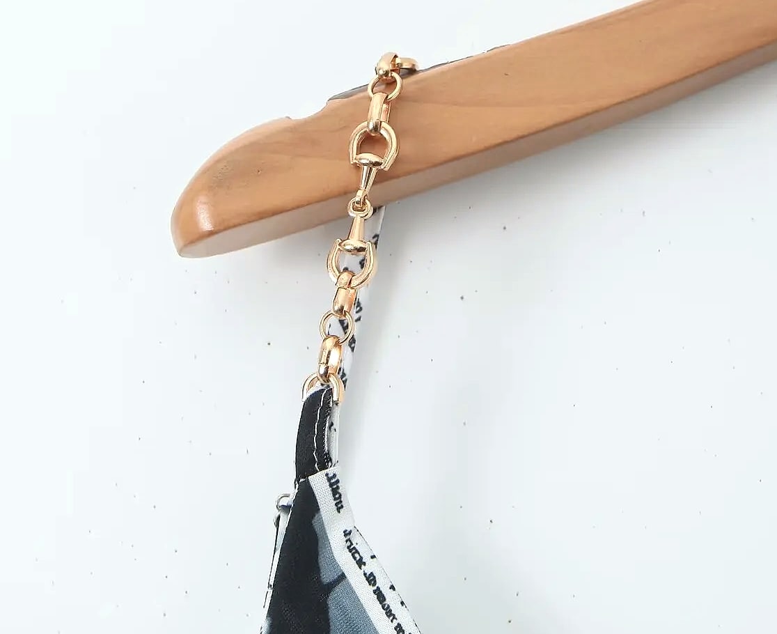 Yenkye Newspaper Print Sling Dress with Backless Chain — build progress