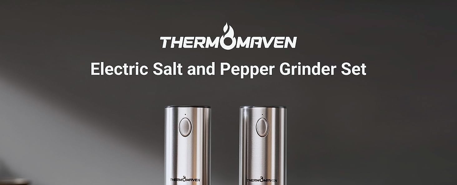 ThermoMaven 110ml Rechargeable Electric Salt Pepper Grinder — package contents