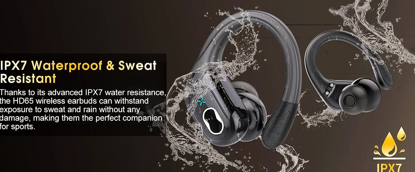 GDLYL HD65 TWS Bluetooth 5.4 wireless earbuds with noise — close-up details