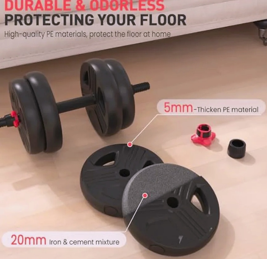 YAO HUI HUANG 20lb Adjustable Dumbbell Set with 3-in-1 — feature highlights