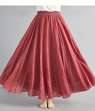 28-Color Mori Girl Cotton Linen A-line Long Skirt — build progress