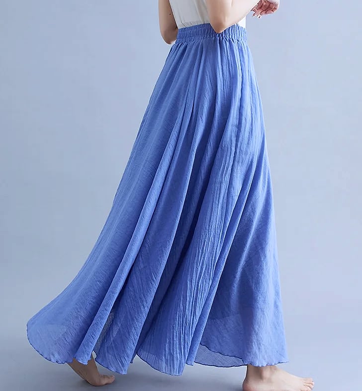 28-Color Mori Girl Cotton Linen A-line Long Skirt — package contents