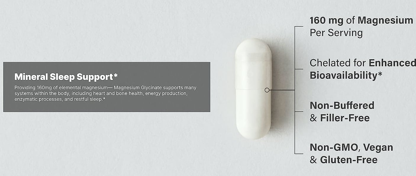 Sports Research Magnesium Glycinate 160mg Sleep Support — assembled view