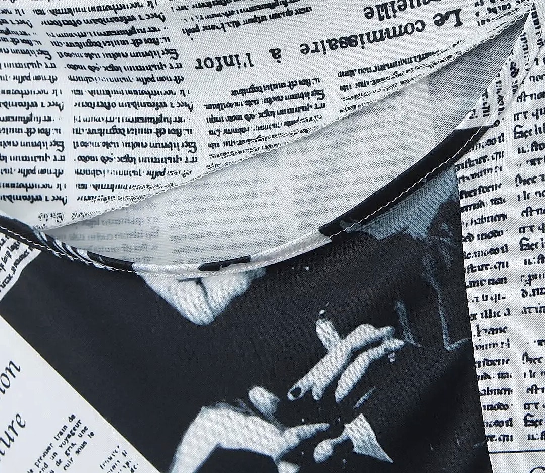 Yenkye Newspaper Print Sling Dress with Backless Chain — package contents