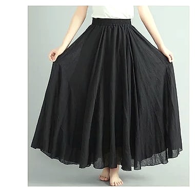 28-Color Mori Girl Cotton Linen A-line Long Skirt — package contents