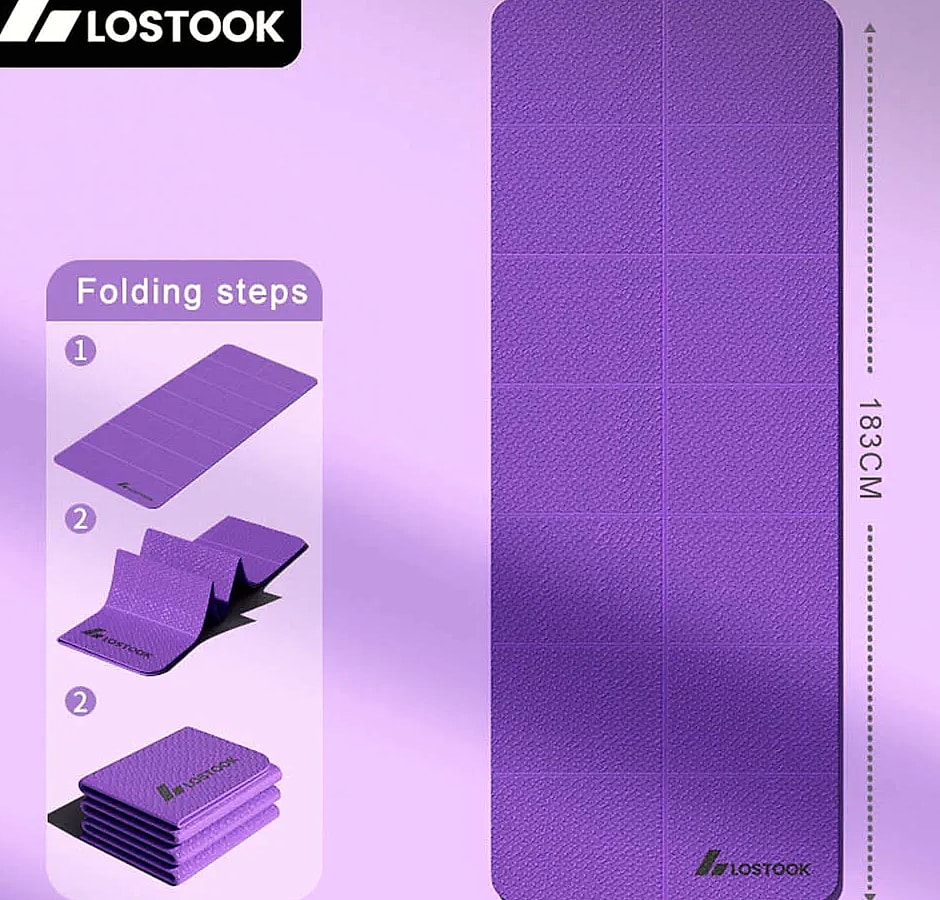 Lostook 4mm TPE Foldable Yoga Mat 183x61cm for Travel — build progress