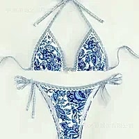 Lace-up Solid Color Two-piece Bikini Swimsuit for Women — package contents