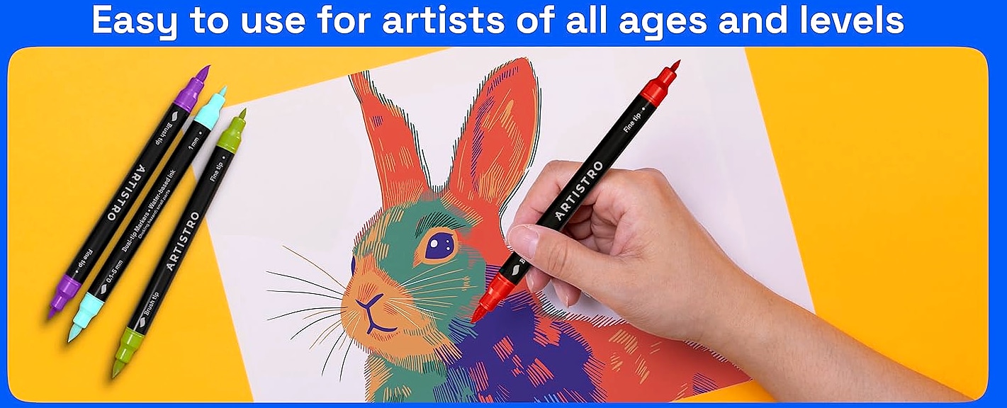 ARTISTRO 36 Acrylic Paint Markers with Dual Tips — scale reference