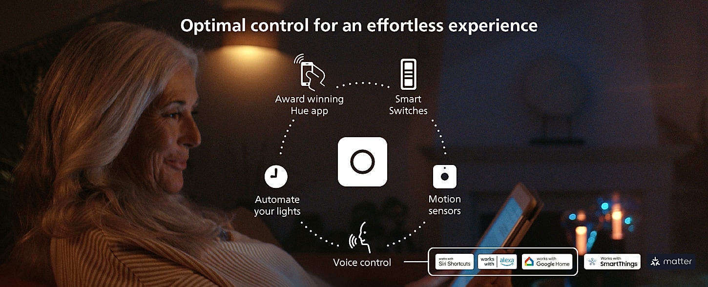 Philips Hue A19 75W Smart LED Bulb, Soft Warm White — assembled view