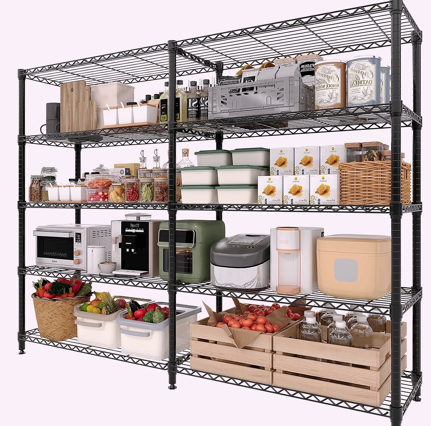 TWISTER.CK Heavy Duty Metal Shelving Unit 4/5 Tier — scale reference