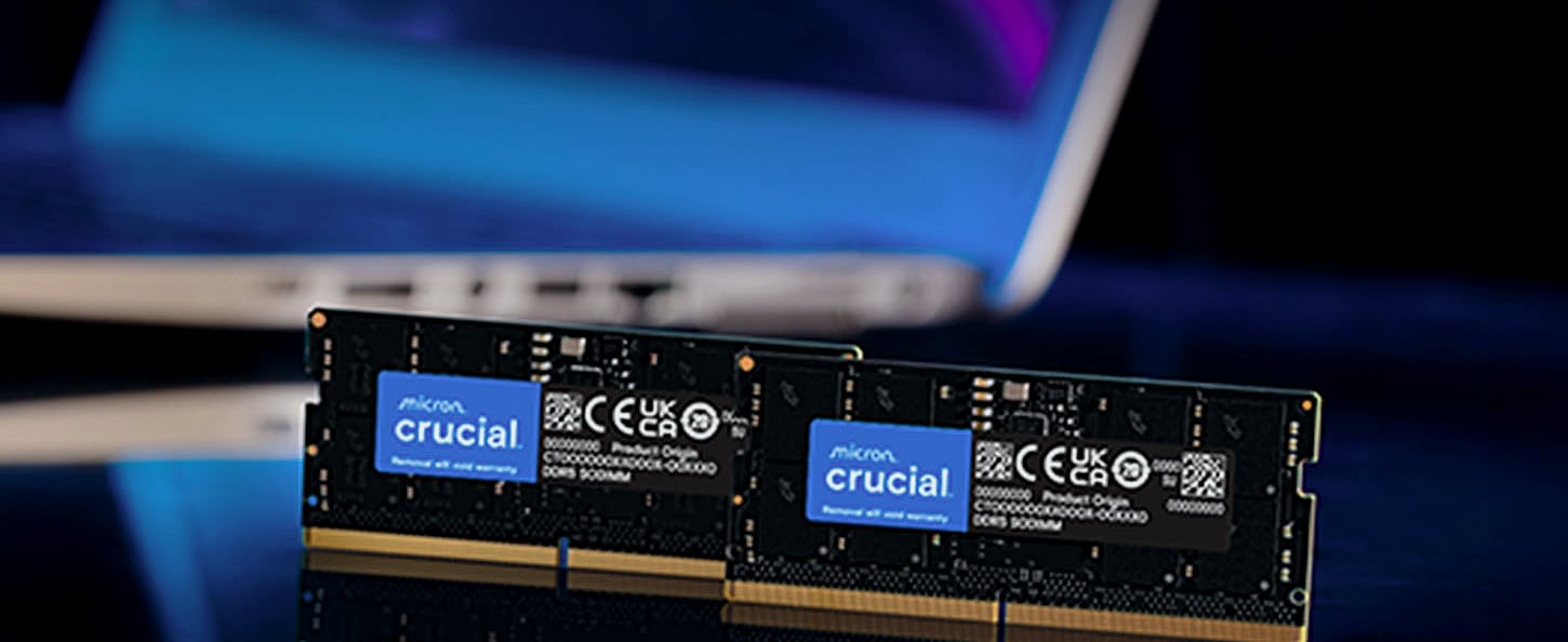 Crucial 32GB DDR5 SODIMM Laptop Memory Kit 5600MHz — close-up details