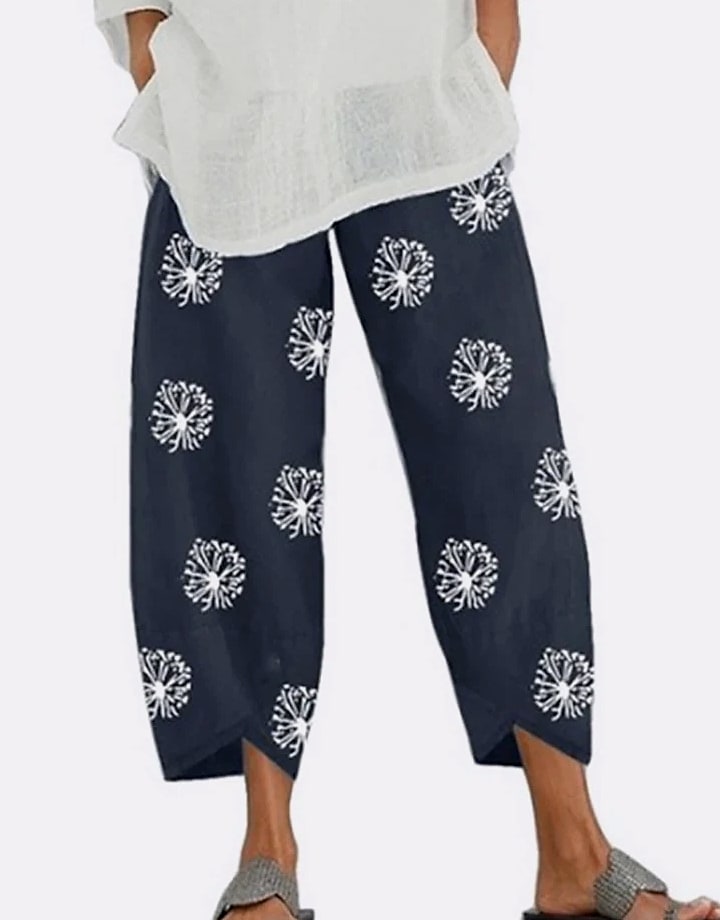 INSTYLISH Women Cotton Linen Harem Pants Wide Leg — package contents