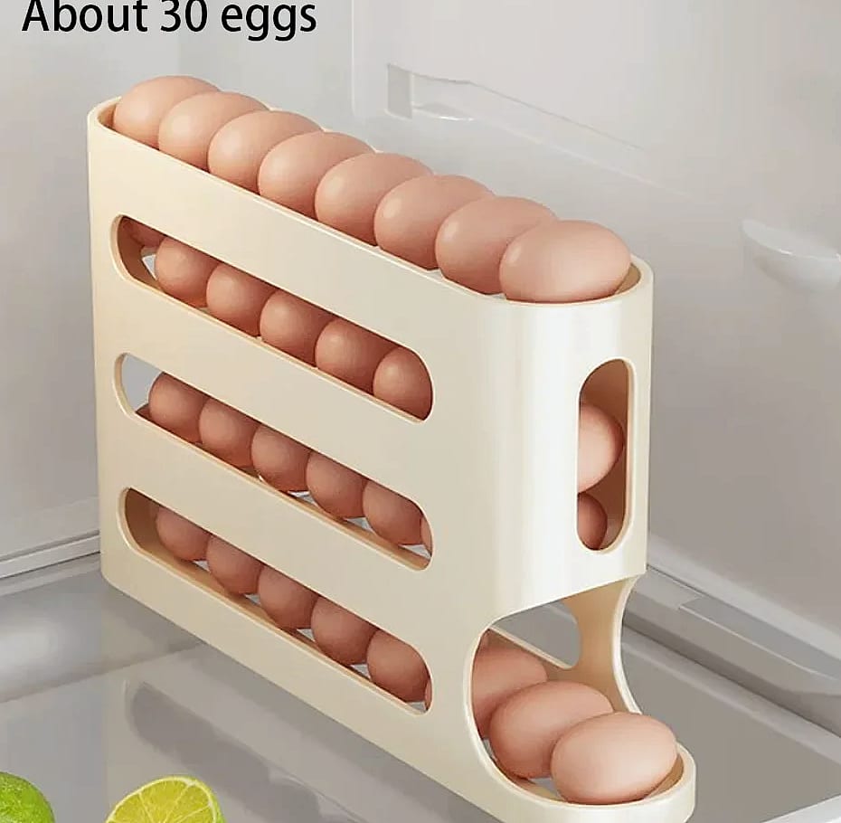 AEHOME 4-Layer Automatic Rolling Egg Holder Fridge Organizer — build progress