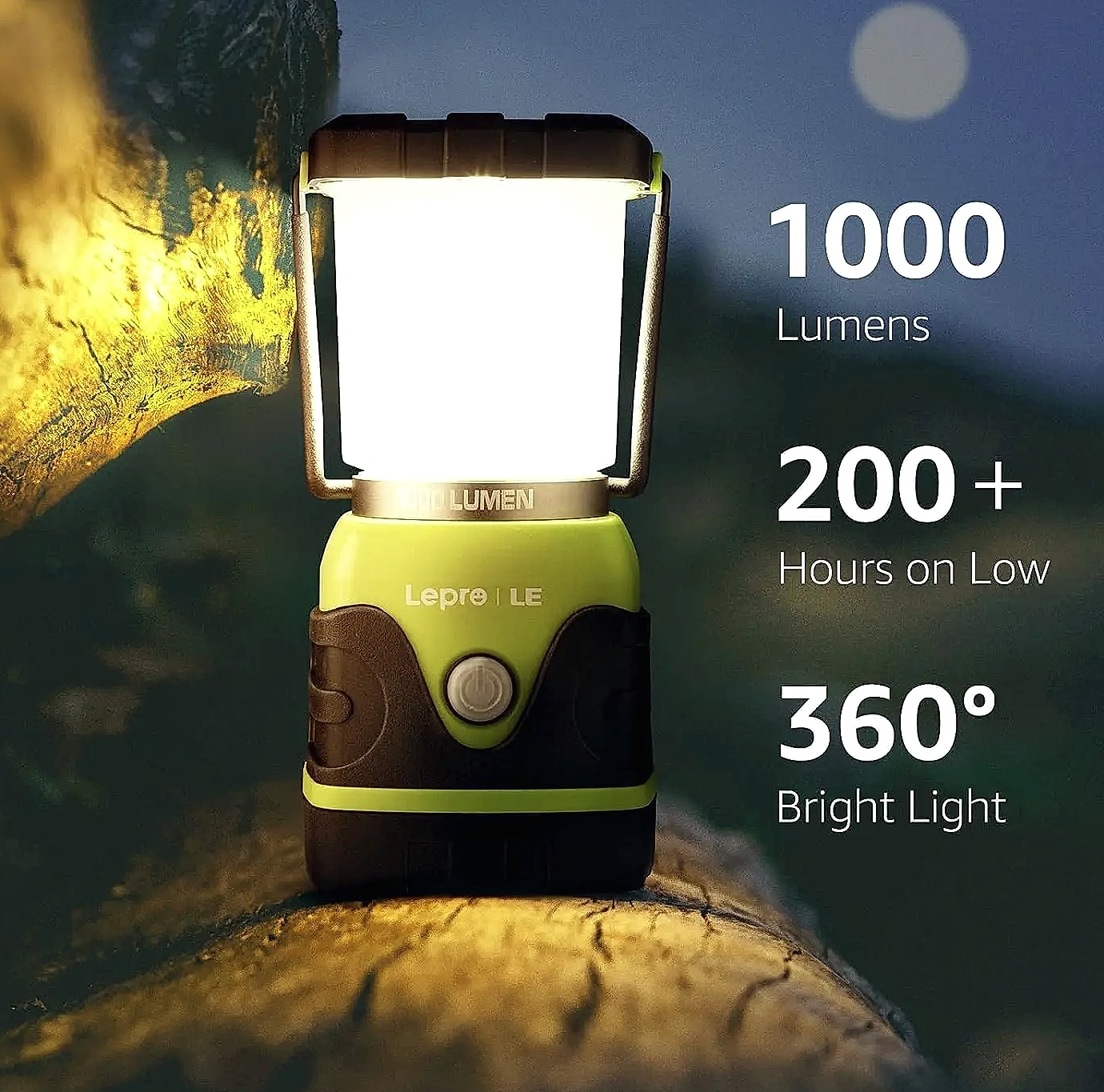 1000LM Waterproof Camping Lantern with 4 Light Modes — assembled view