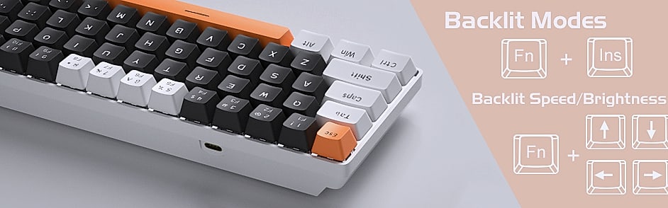 MageGee MK-Box 68-Key Mechanical Gaming Keyboard Compact — assembled view