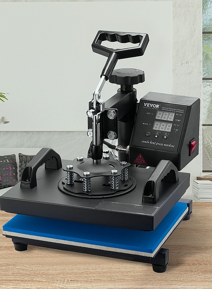 SucceBuy 12x10 Heat Press Machine 650W Swing Away Transfer — assembled view