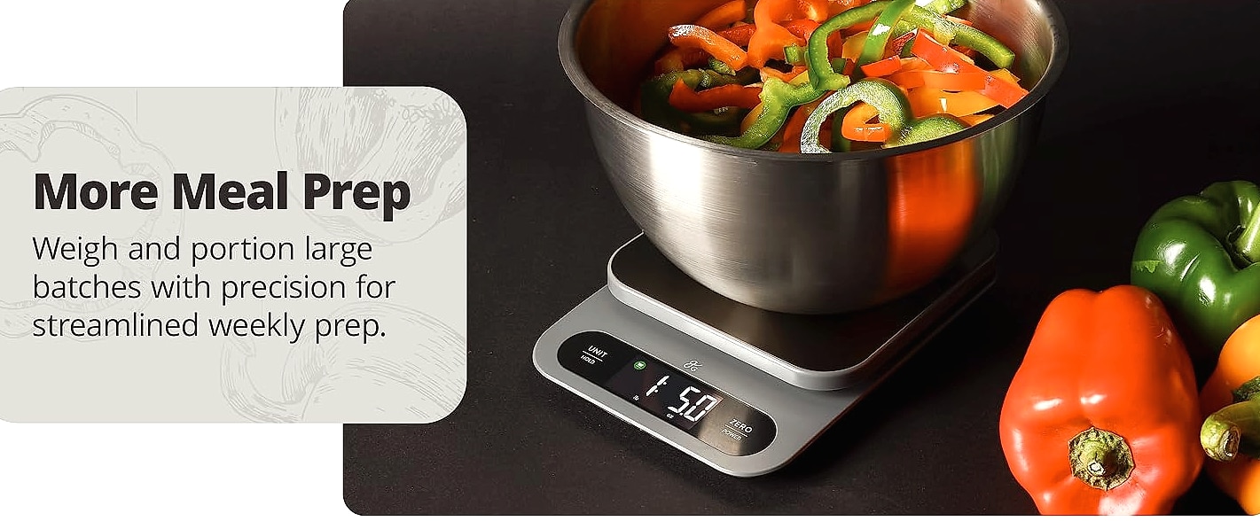 Greater Goods Digital Food Scale, 10kg Capacity for Baking — close-up details