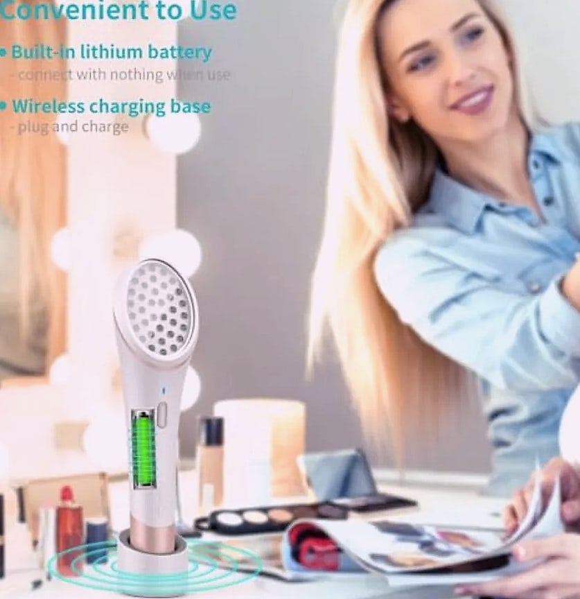 Wireless Duo Red Blue LED Light Therapy Face Device — assembled view