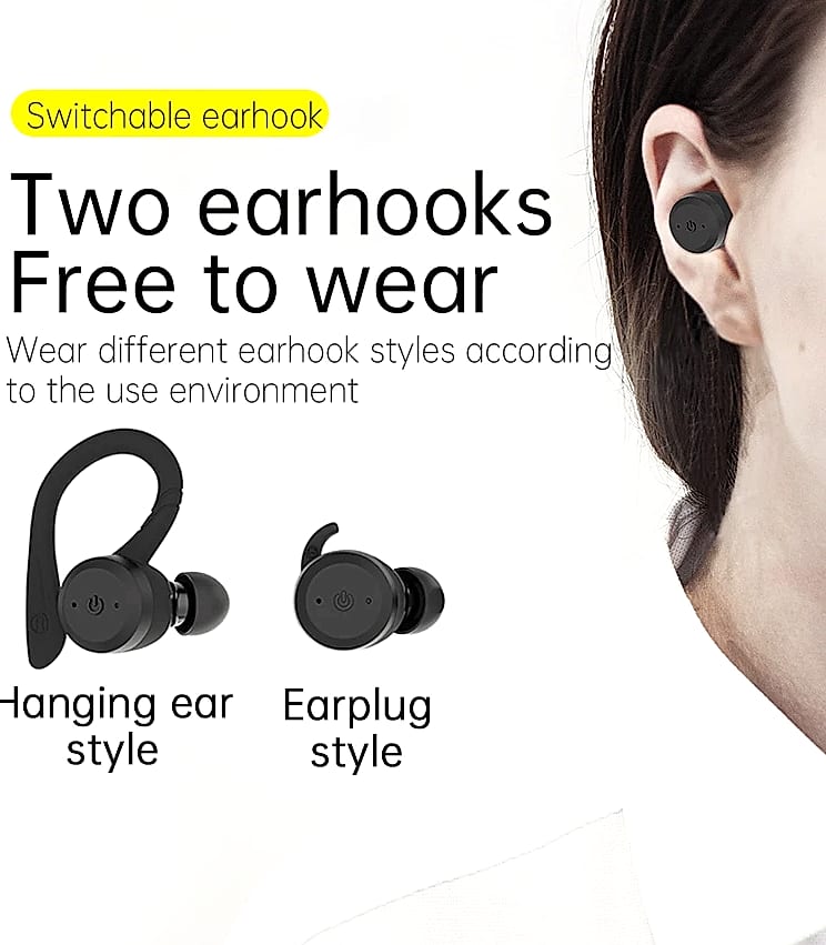 GDLYL Waterproof Bluetooth Earbuds IPX7 TWS Wireless Headset — scale reference