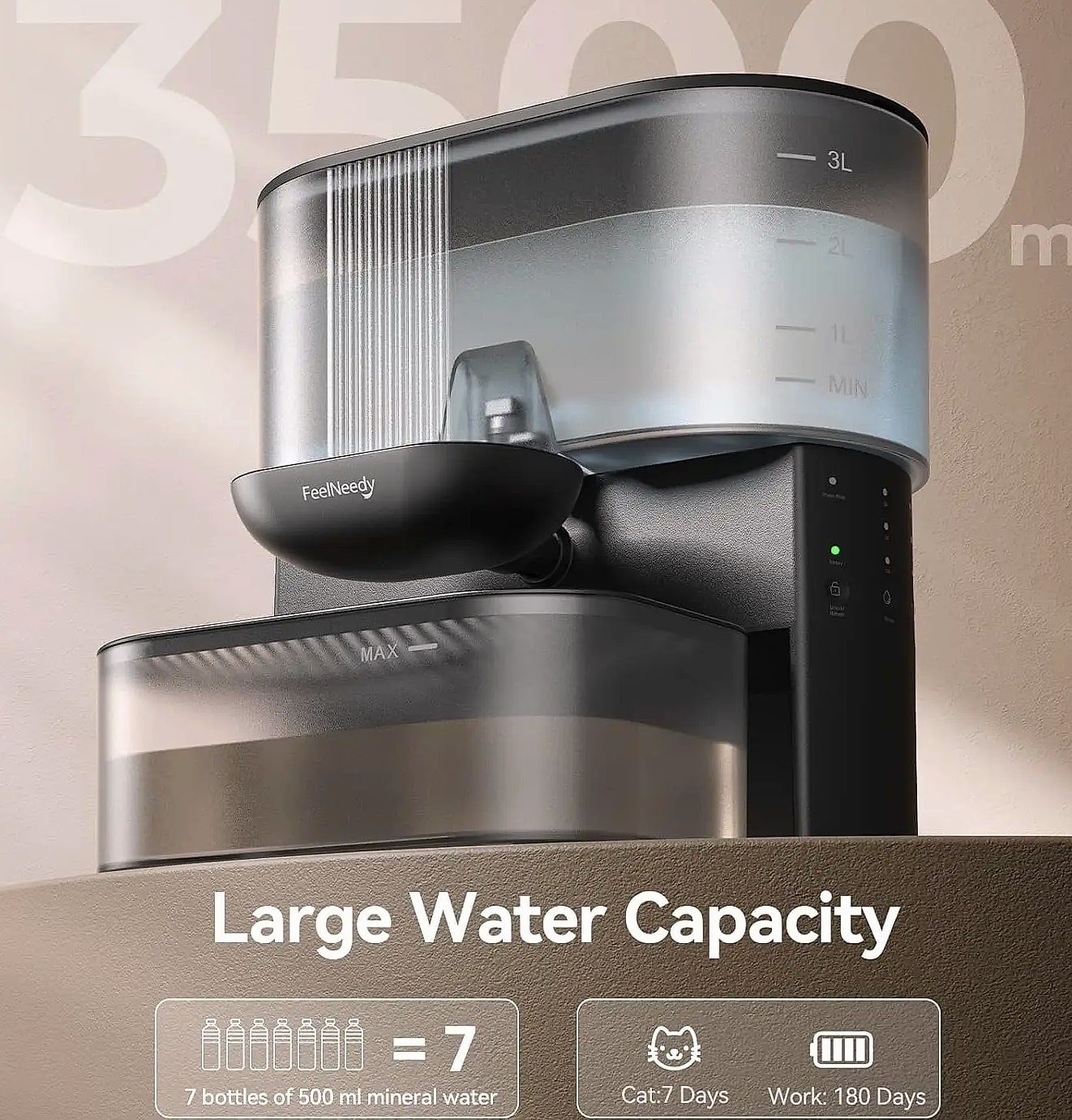 Cordless Pet Water Fountain with Wastewater Separation — feature highlights