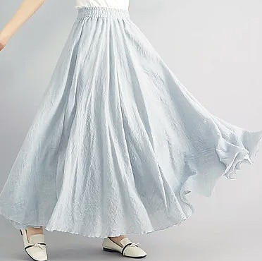 28-Color Mori Girl Cotton Linen A-line Long Skirt — package contents