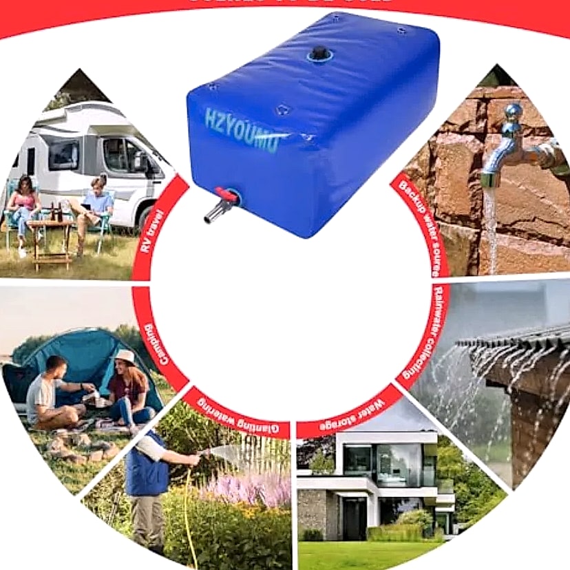 240L Foldable Water Tank Storage Container Waterproof — side view