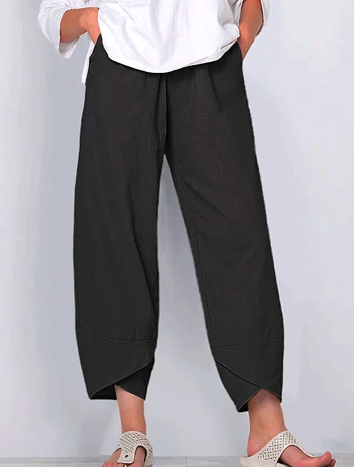 INSTYLISH Women Cotton Linen Harem Pants Wide Leg — parts overview