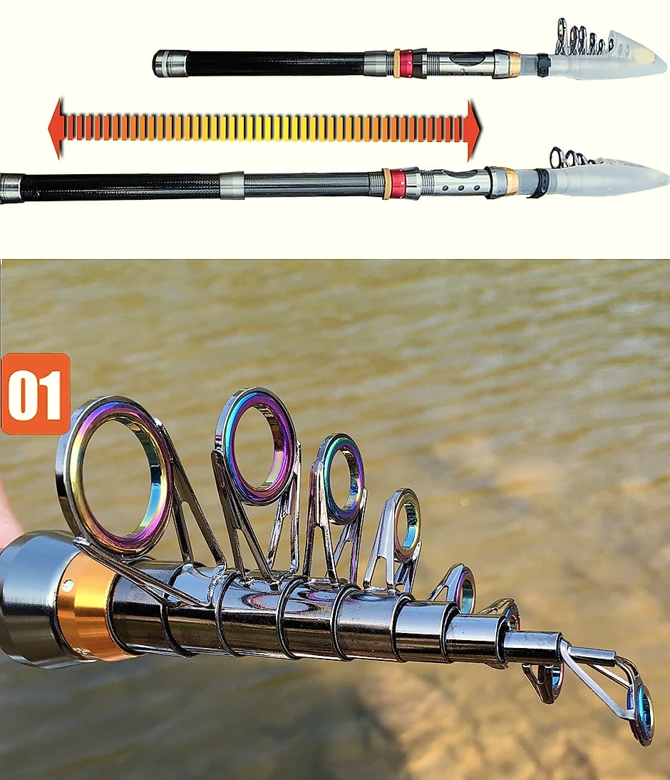 GHOTDA Telescopic Fishing Rod and Reel Combo 1.8-3.6m — scale reference