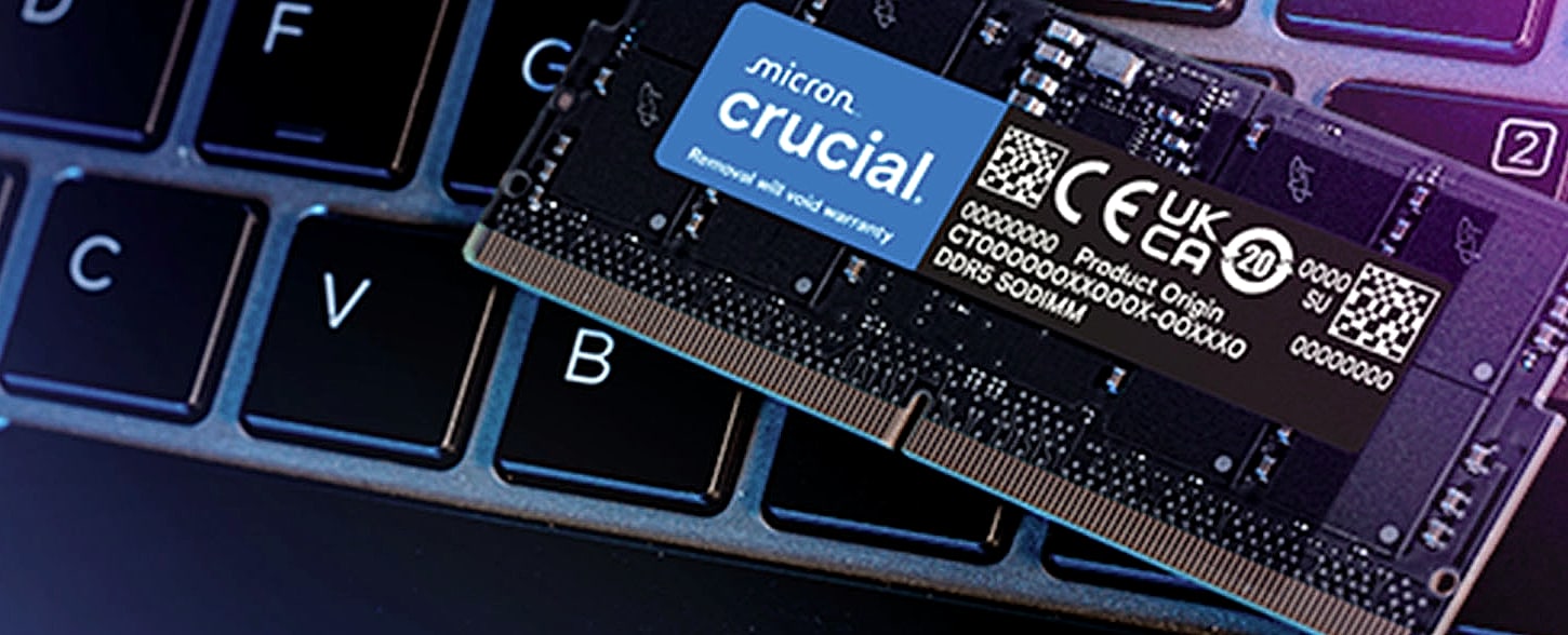 Crucial 32GB DDR5 SODIMM Laptop Memory Kit 5600MHz — scale reference