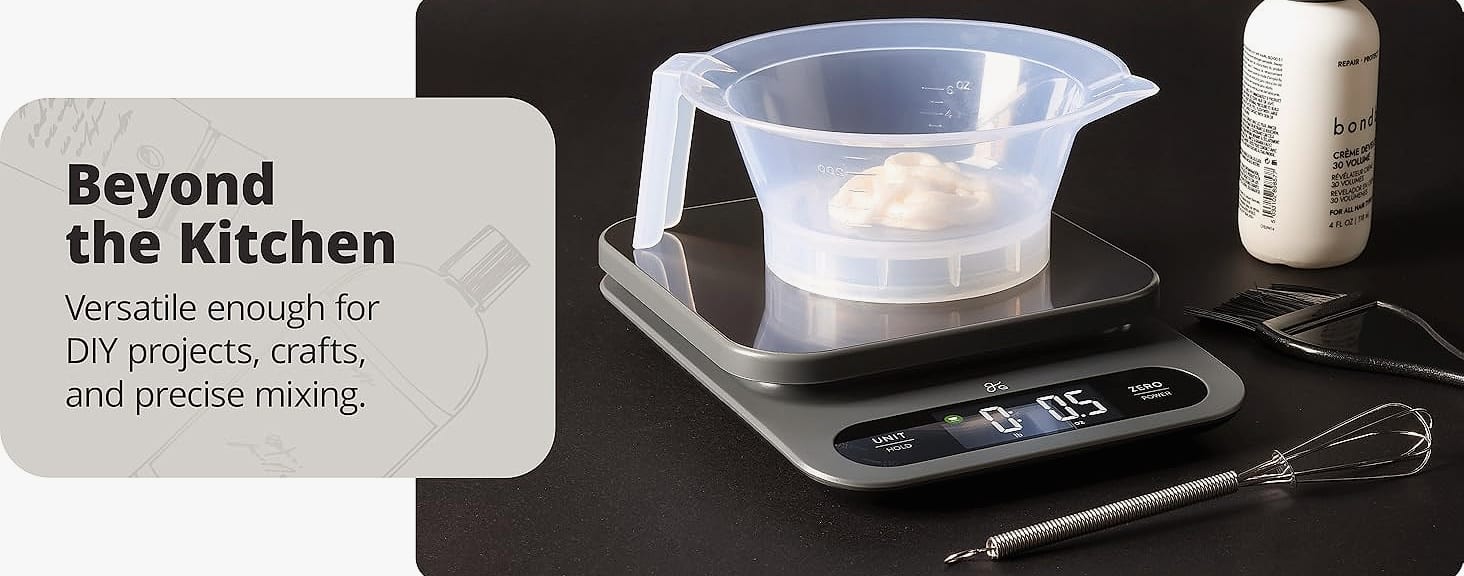 Greater Goods Digital Food Scale, 10kg Capacity for Baking — feature highlights