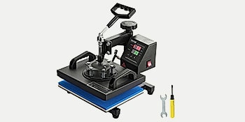 SucceBuy 12x10 Heat Press Machine 650W Swing Away Transfer — size comparison