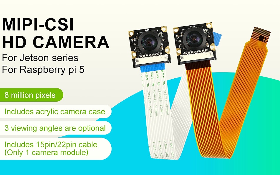 Yahboom IMX219 8MP 120° Camera Module for Jetson Nano — package contents