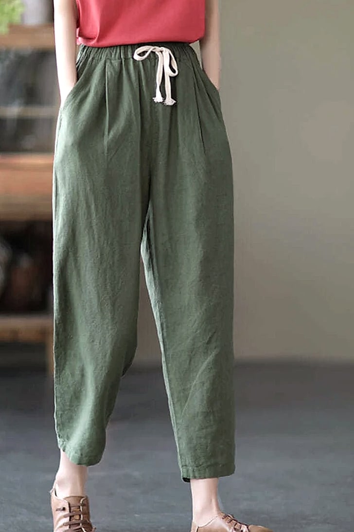 XPQBB Women's Cotton Linen Harem Pants High Waist — feature highlights