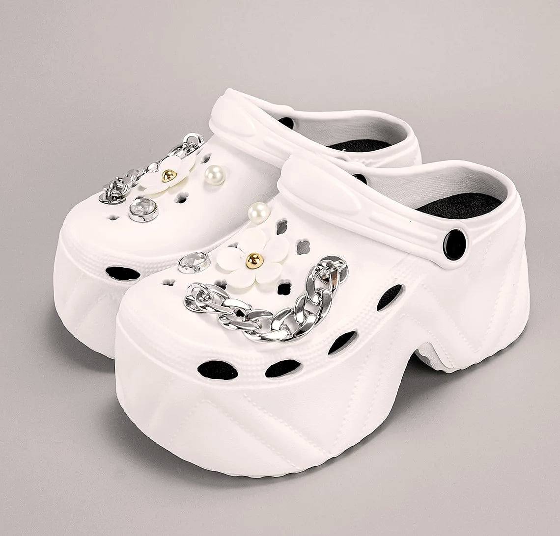 HININSEN Women's Platform Clogs 9CM High EVA Garden Sandals — interior detail