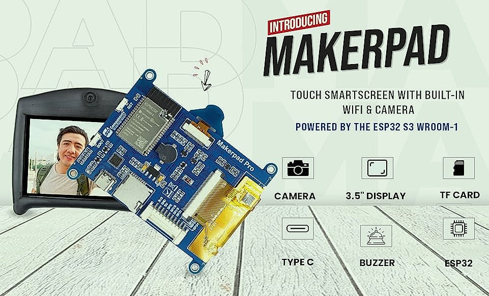 SB Components MakerPad Pro ESP32 3.5 inch Touch Display — package contents