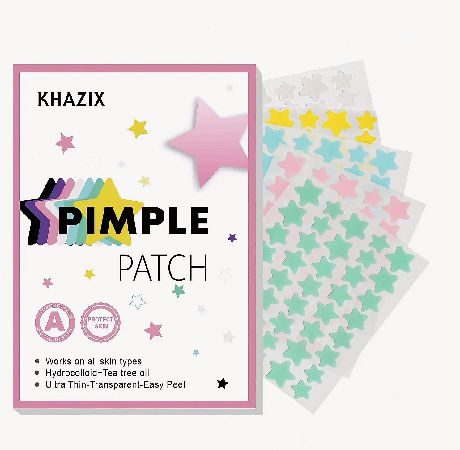 40-Piece Multi-Color Star Acne Patches, Ultra-Thin — package contents