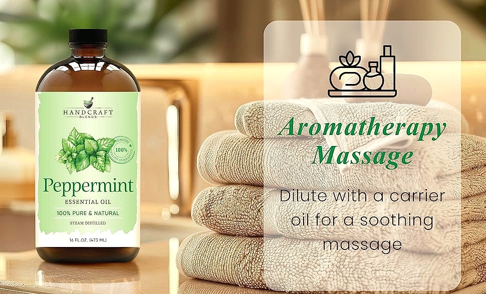 Handcraft Blends Peppermint Essential Oil 4 Fl Oz — size comparison