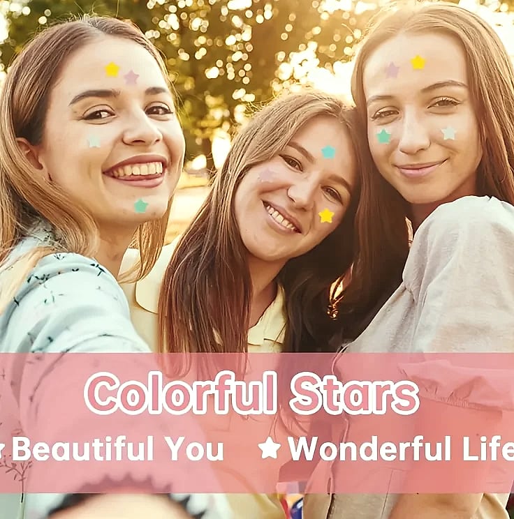 40-Piece Multi-Color Star Acne Patches, Ultra-Thin — feature highlights