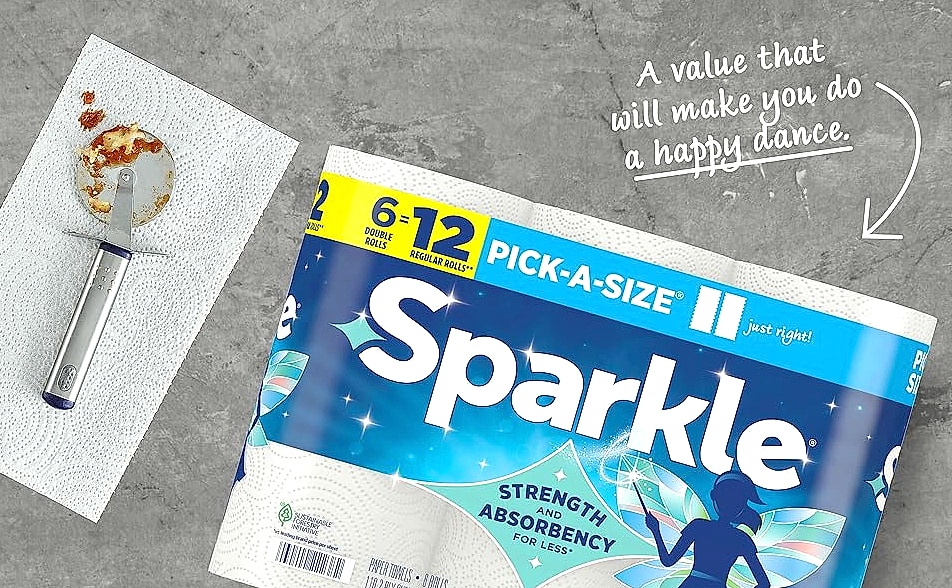 Sparkle Pick-A-Size Paper Towels, 6 Double Rolls, 2-Ply — assembled view