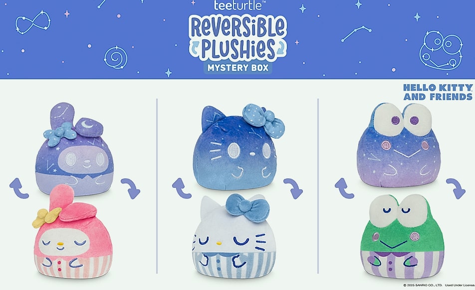 TeeTurtle Kawaii Cuties Reversible Plushie Mystery Box — feature highlights