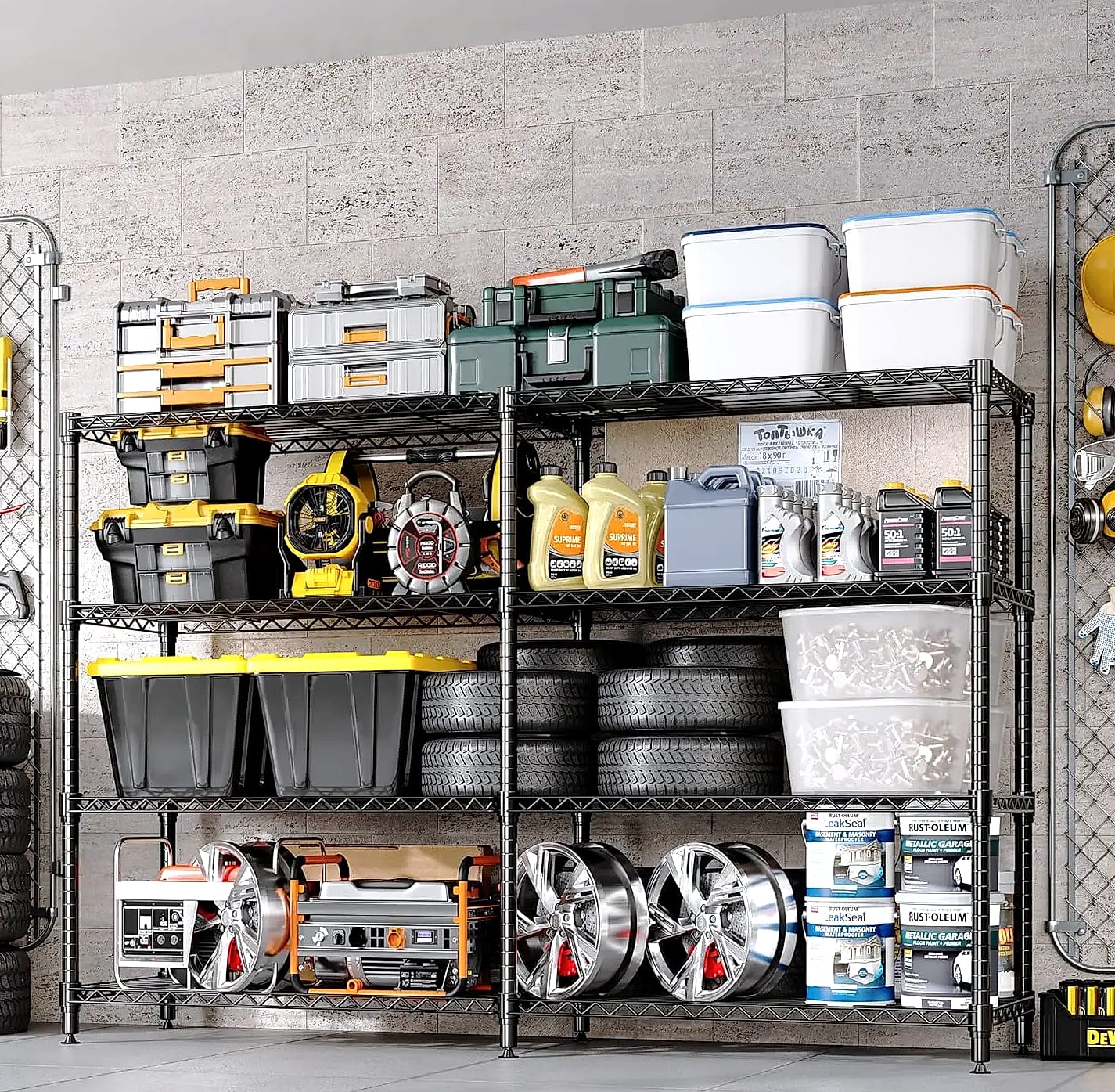TWISTER.CK Heavy Duty Metal Shelving Unit 4/5 Tier — assembled view