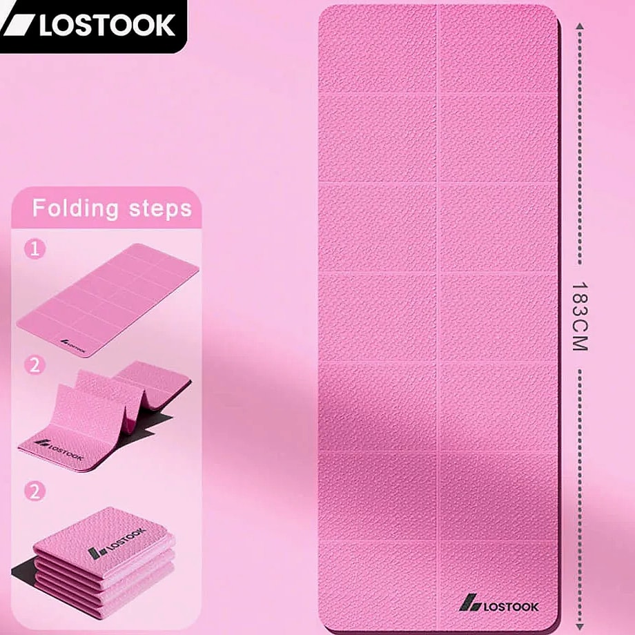 Lostook 4mm TPE Foldable Yoga Mat 183x61cm for Travel — interior detail