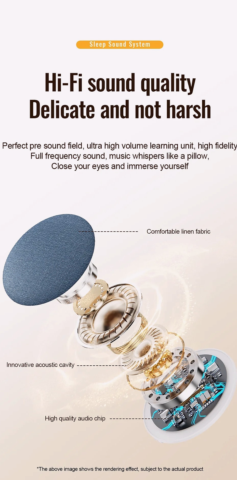 DIXSG Mini Under Pillow Sleep Speaker Bluetooth 5.4 — scale reference